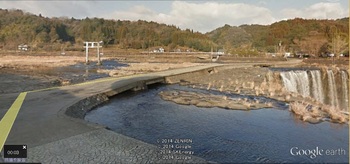 原尻の滝上流の浅瀬＋滝　Googleearth.jpg